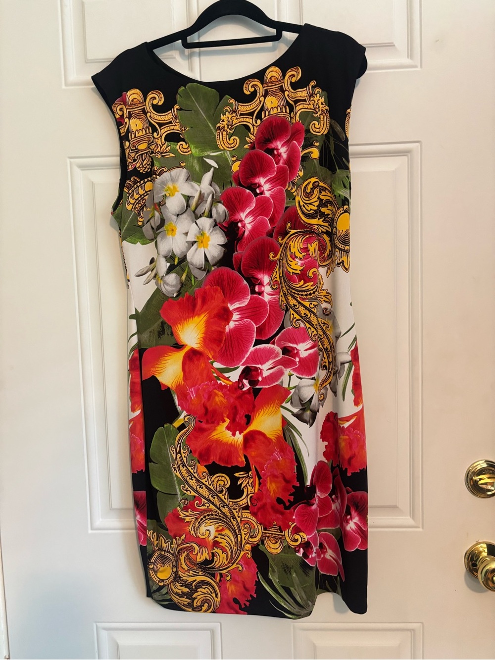 Cache Bold Tropical Floral Sheath Dress, Size Large